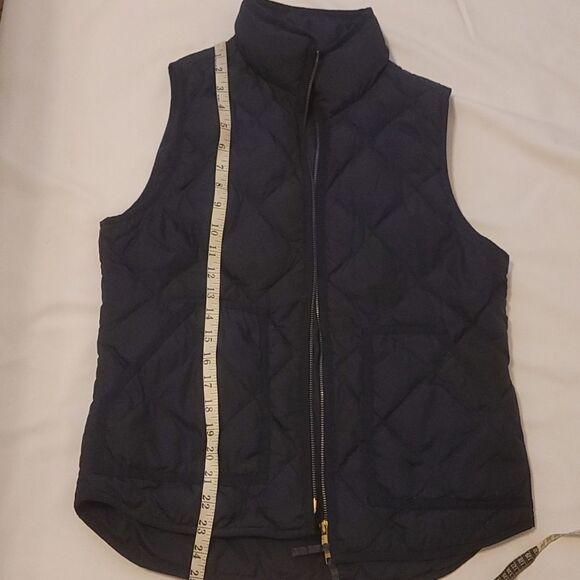J. Crew Women's Sleeveless Full Zip Up Puffer Vest Polyester Blue Size S - Picture 7 of 10